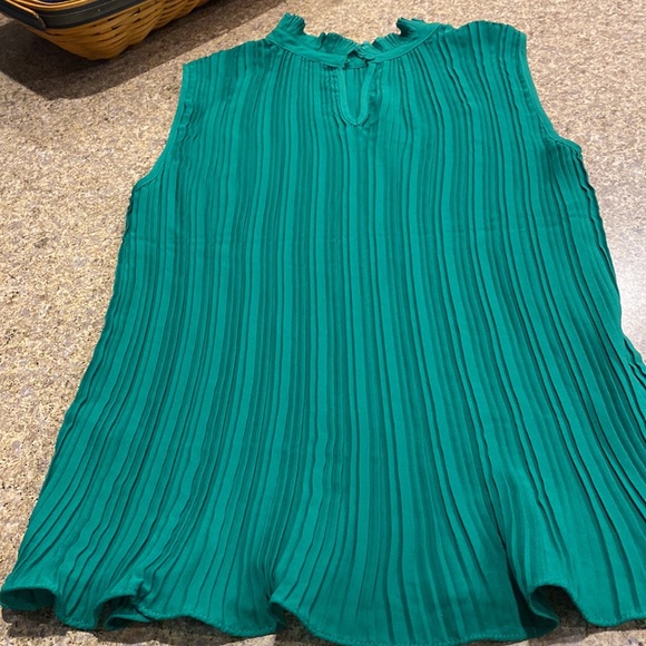 Adrianna Papell Green High Neck Pleated Look Small - Picture 11 of 13